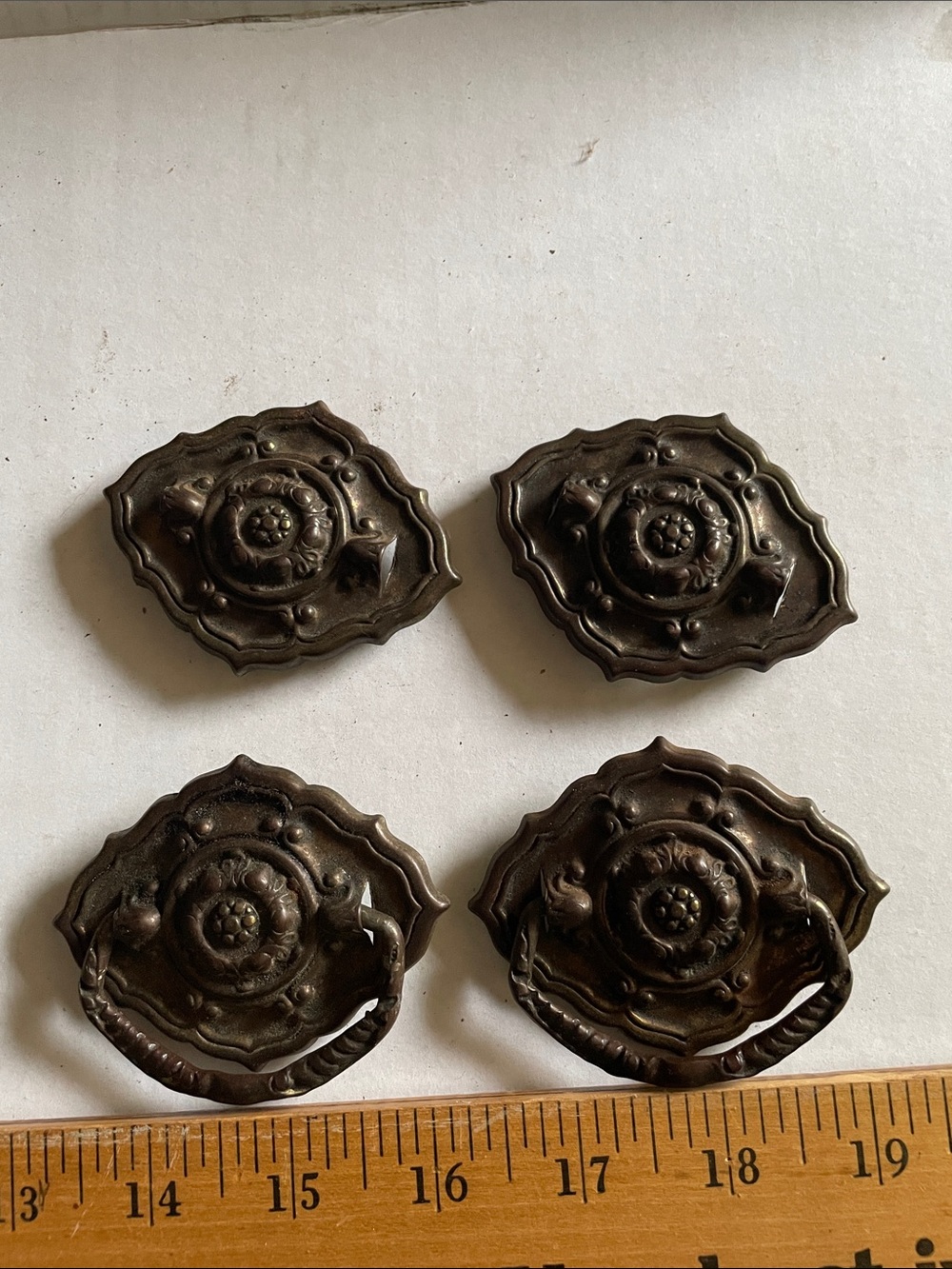 Antique-Style Decorative Drop Bail Drawer Pulls - Dark Bronze Finish